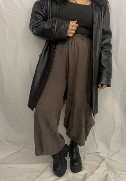 Hermosa Brown Flared Trousers